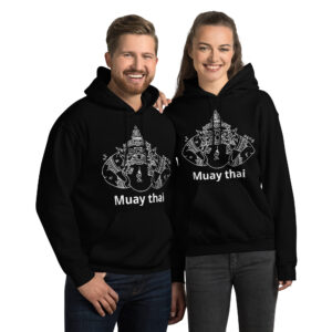 muay thai guardian emblem – warrior spirit line art unisex hoodie