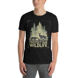 protect our wildlife forest art – nature animal silhouette conservation design short sleeve unisex t shirt