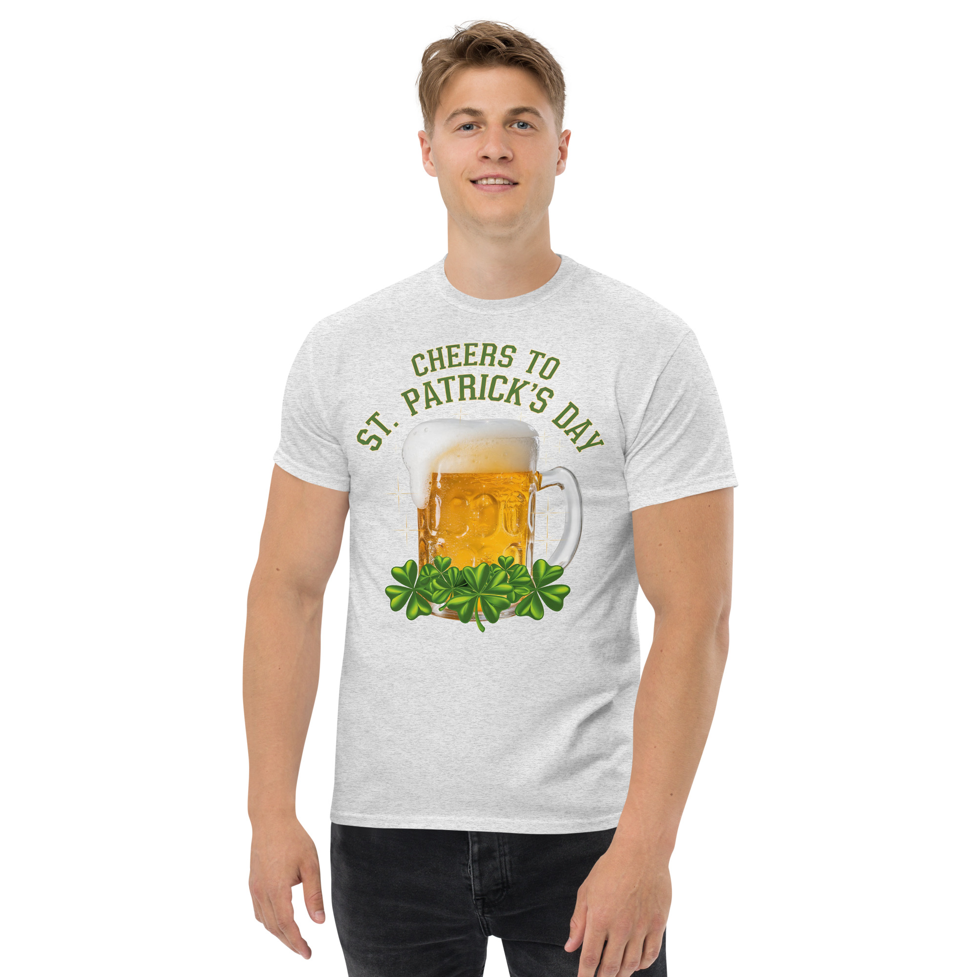 cheers to st. patrick’s day beer mug shamrock graphic t shirt unisex classic tee cheers to st. patrick’s day beer mug shamrock graphic t shirt unisex classic tee