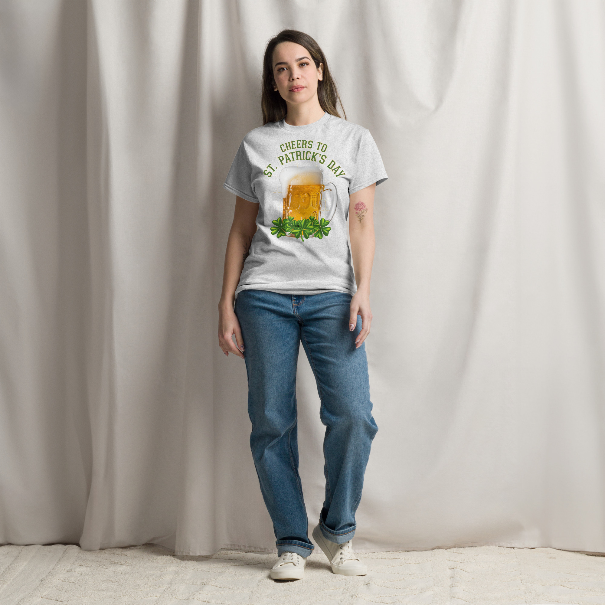 cheers to st. patrick’s day beer mug shamrock graphic t shirt unisex classic tee cheers to st. patrick’s day beer mug shamrock graphic t shirt unisex classic tee