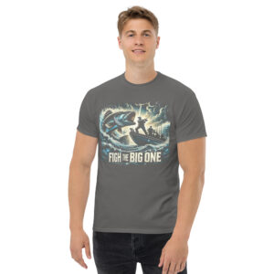 fight the big one fishing art – epic angler boat battle bass design unisex classic tee