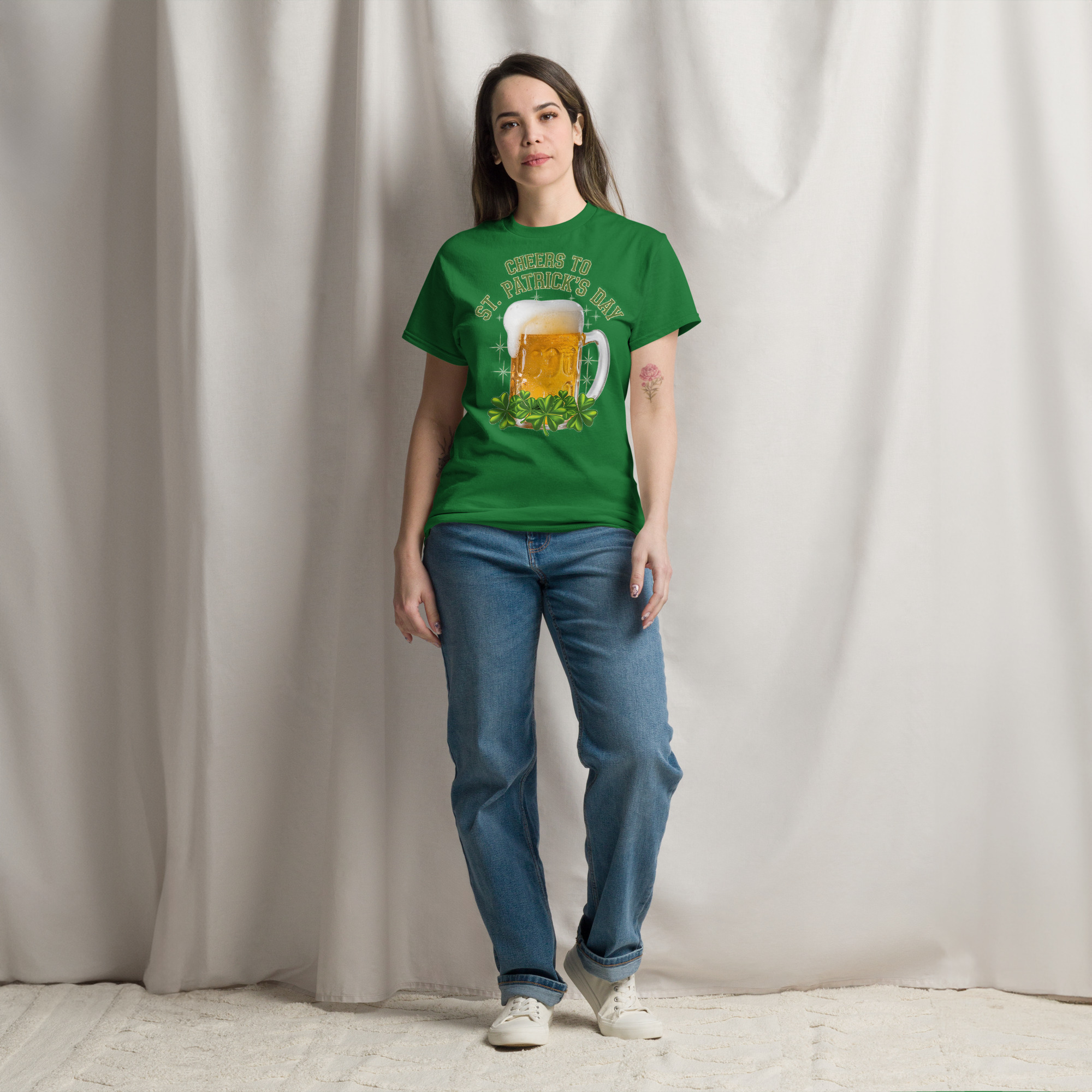 cheers to st. patrick’s day beer mug shamrock graphic t shirt unisex classic tee cheers to st. patrick’s day beer mug shamrock graphic t shirt unisex classic tee