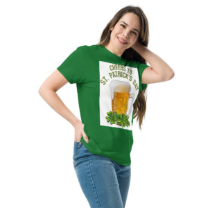 cheers to st. patrick’s day beer mug shamrock graphic t shirt unisex classic tee