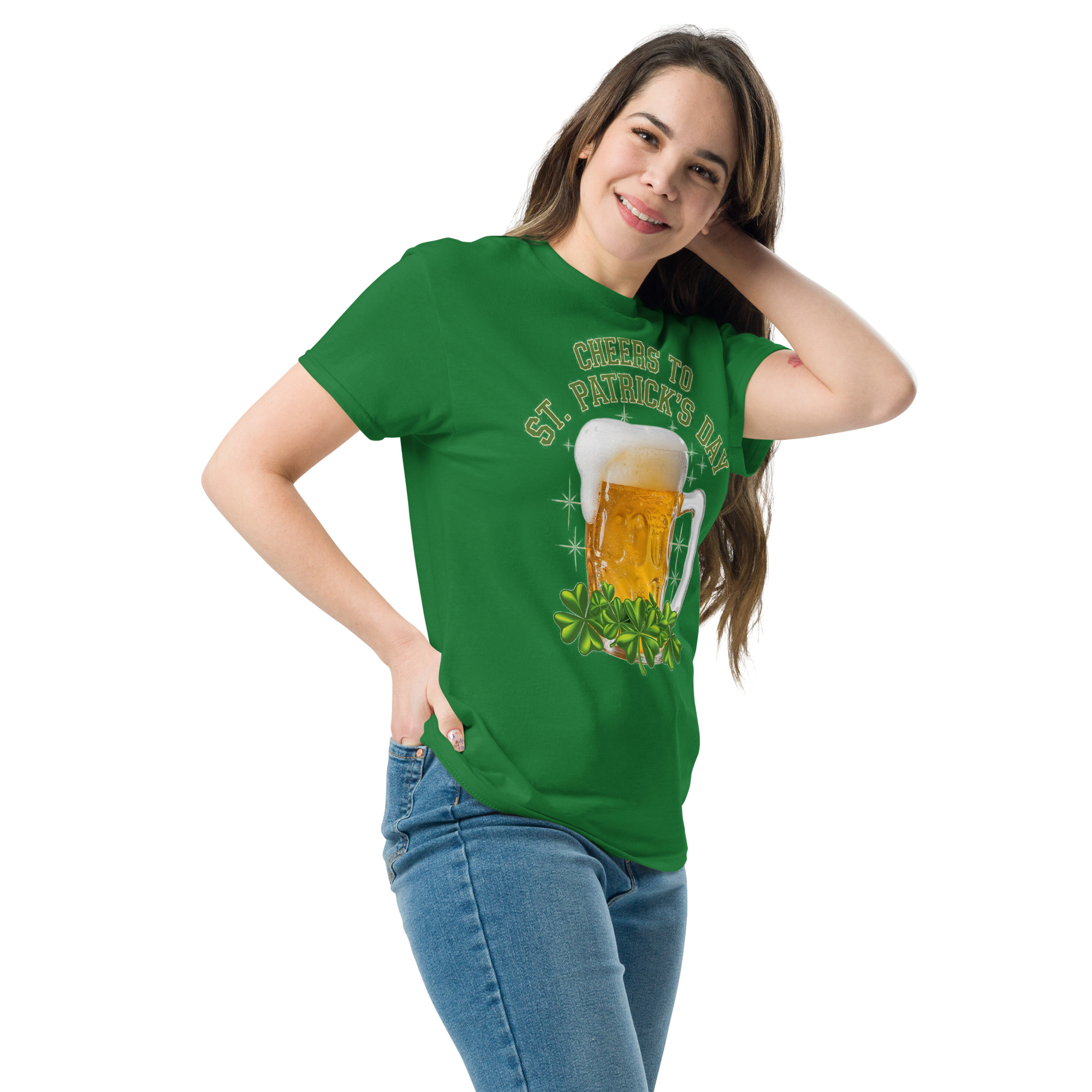 cheers to st. patrick’s day beer mug shamrock graphic t shirt unisex classic tee cheers to st. patrick’s day beer mug shamrock graphic t shirt unisex classic tee