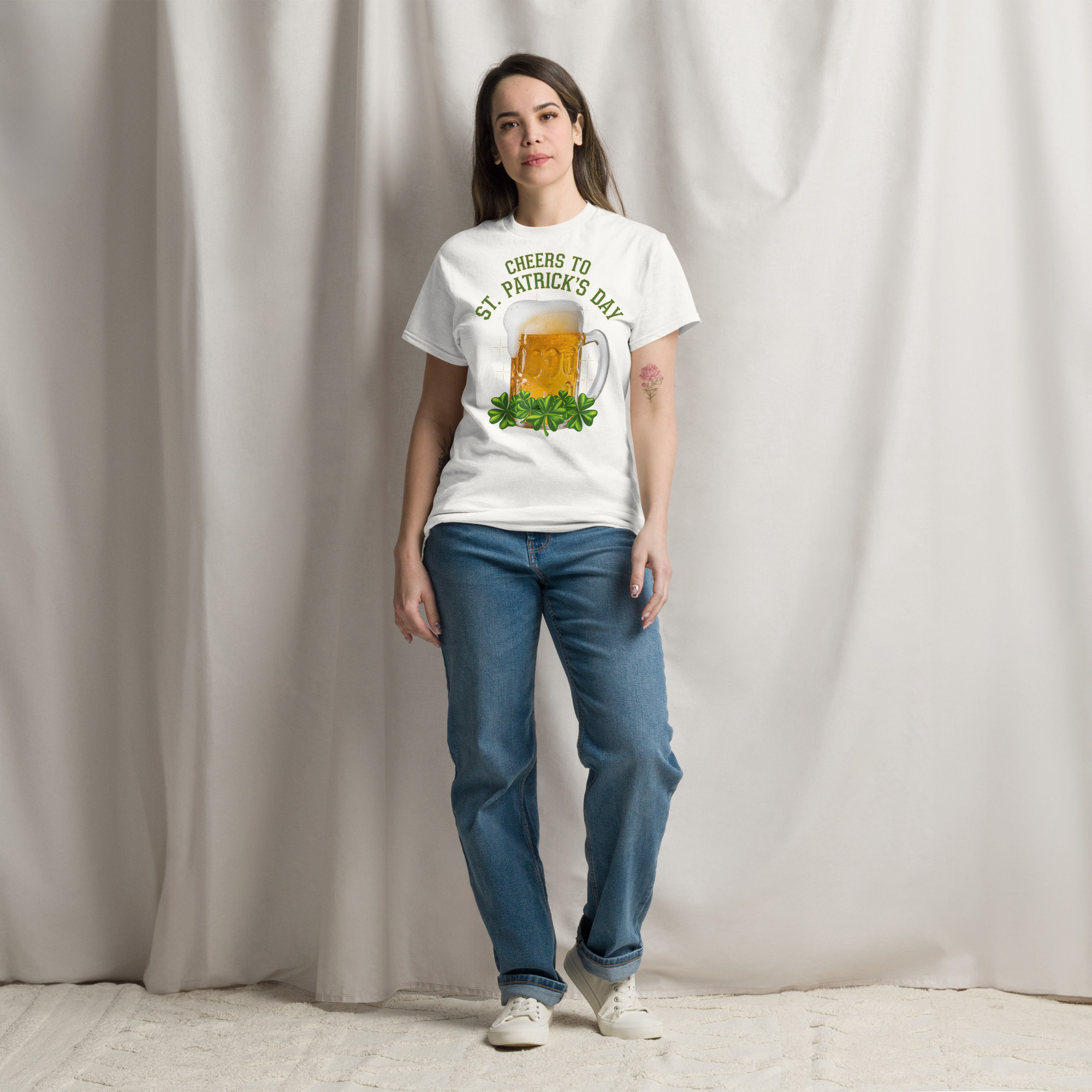 cheers to st. patrick’s day beer mug shamrock graphic t shirt unisex classic tee cheers to st. patrick’s day beer mug shamrock graphic t shirt unisex classic tee